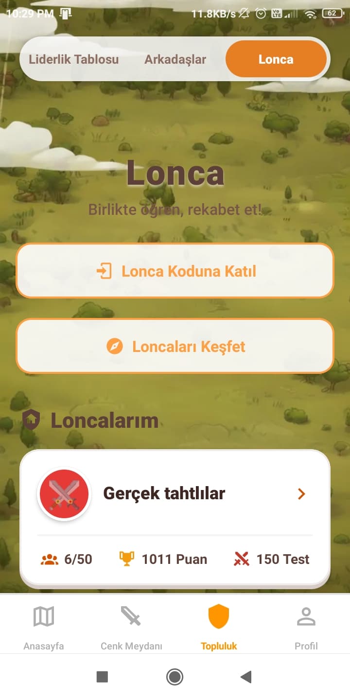 Taht Yolu uygulama ekranı (6/7)